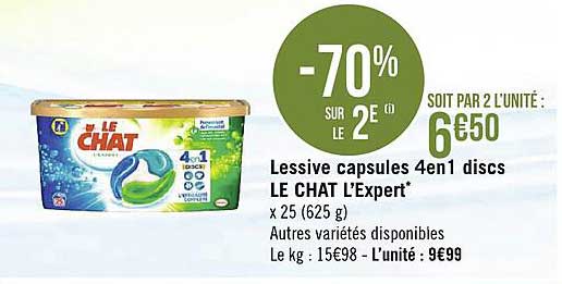 Lessive Capsules 4 En 1 Discs Le Chat L'expert