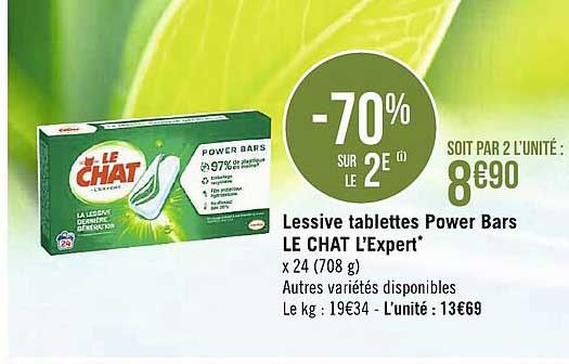 lessive tablettes power bars le chat l'expert