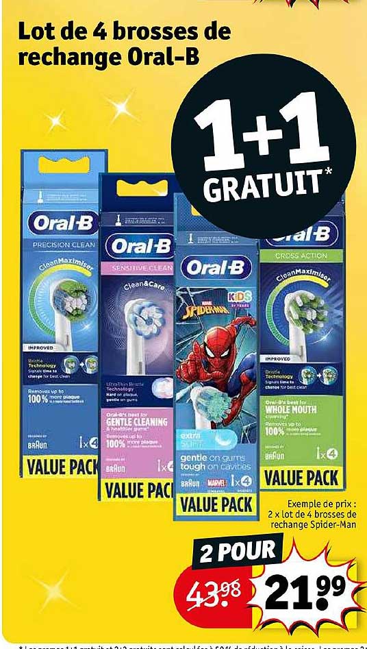 lot de 4 brosses de rechange oral-b