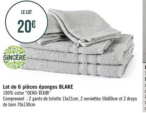 lot de 6 pièces éponges blake sincère