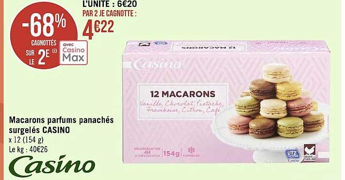 Macarons Parfums Panachés Surgelés Casino