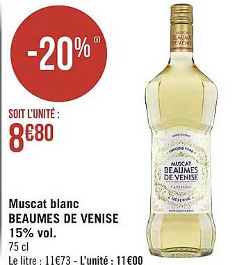 muscat blanc beaumes de venise 15% vol