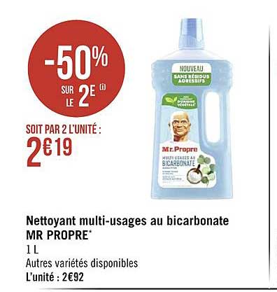 nettoyant multi-usages au bicarbonate mr propre