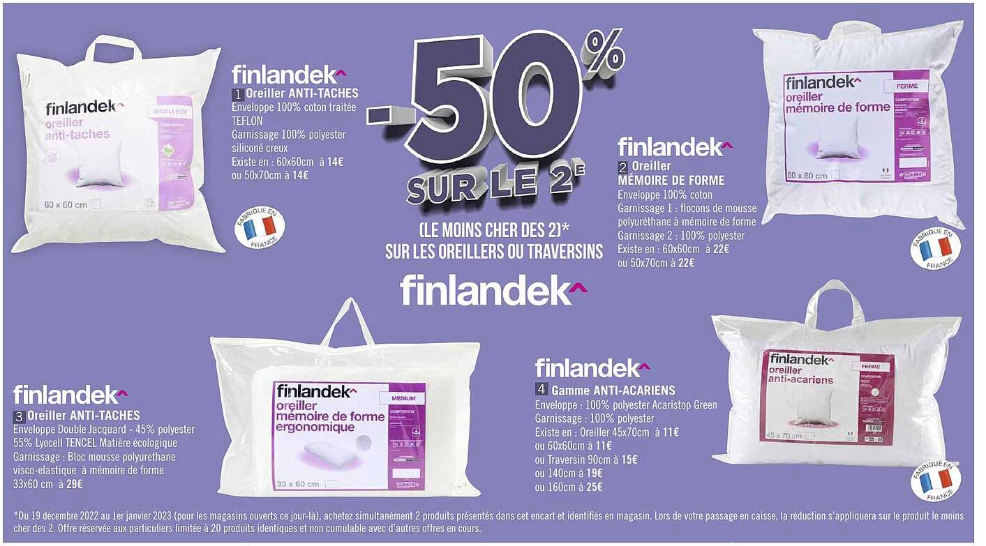 oreiller anti-tâches finlandek, oreiller anti-tâches finlandek, oreiller mémoire de forme finlandek, gamme anti-acariens finlandek