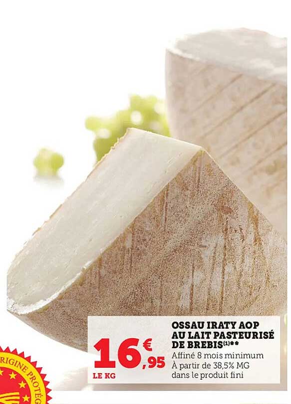 ossau iraty aop au lait pasteurisé de brebis