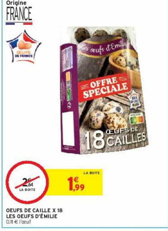 œufs de caille x18 les œufs d'émilie