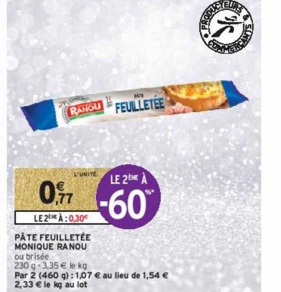 Pâte Feuilletée Monique Ranou