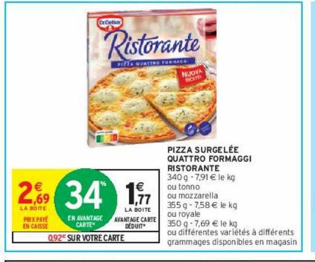 pizza surgelée quattro formaggi ristorante dr. oetker