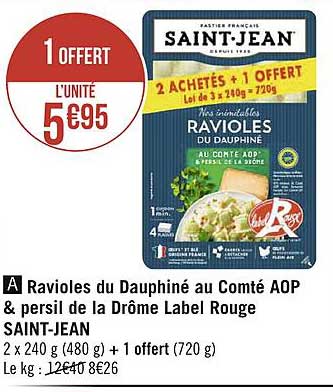 ravioles du dauphiné au comté aop & persil de la drôme label rouge saint-jean