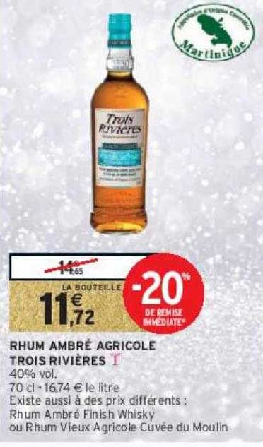 rhum ambré agricole trois rivières