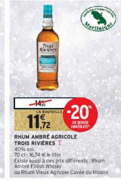 rhum ambré agricole trois rivières