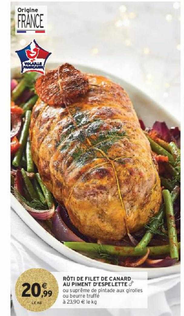 rôti de filet de canard au piment d'espelette