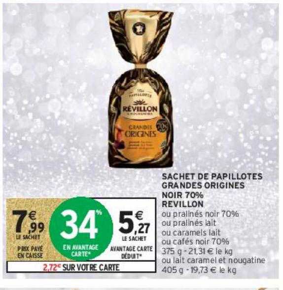 sachet de papillotes grandes origines noir 70% révillon