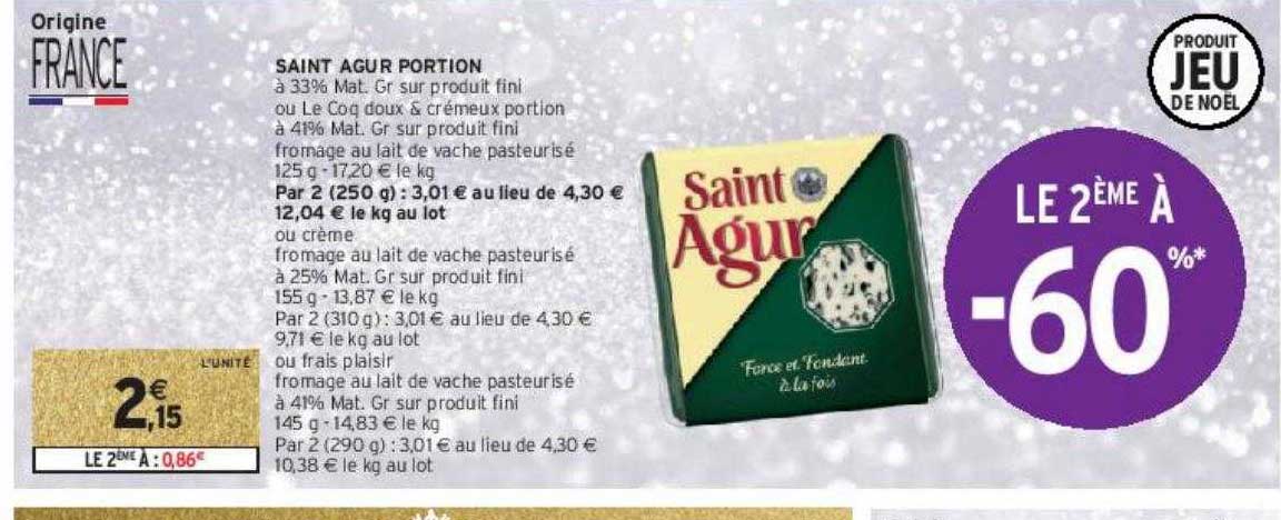 Saint Agur Portion