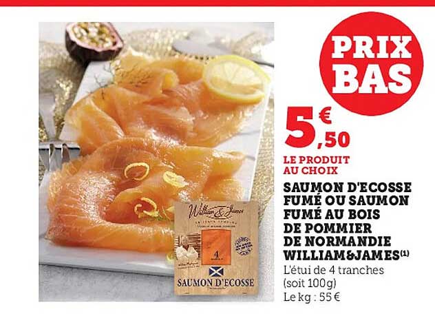 saumon d'écosse fumé ou saumon fumé au bois de pommier de normandie william & james