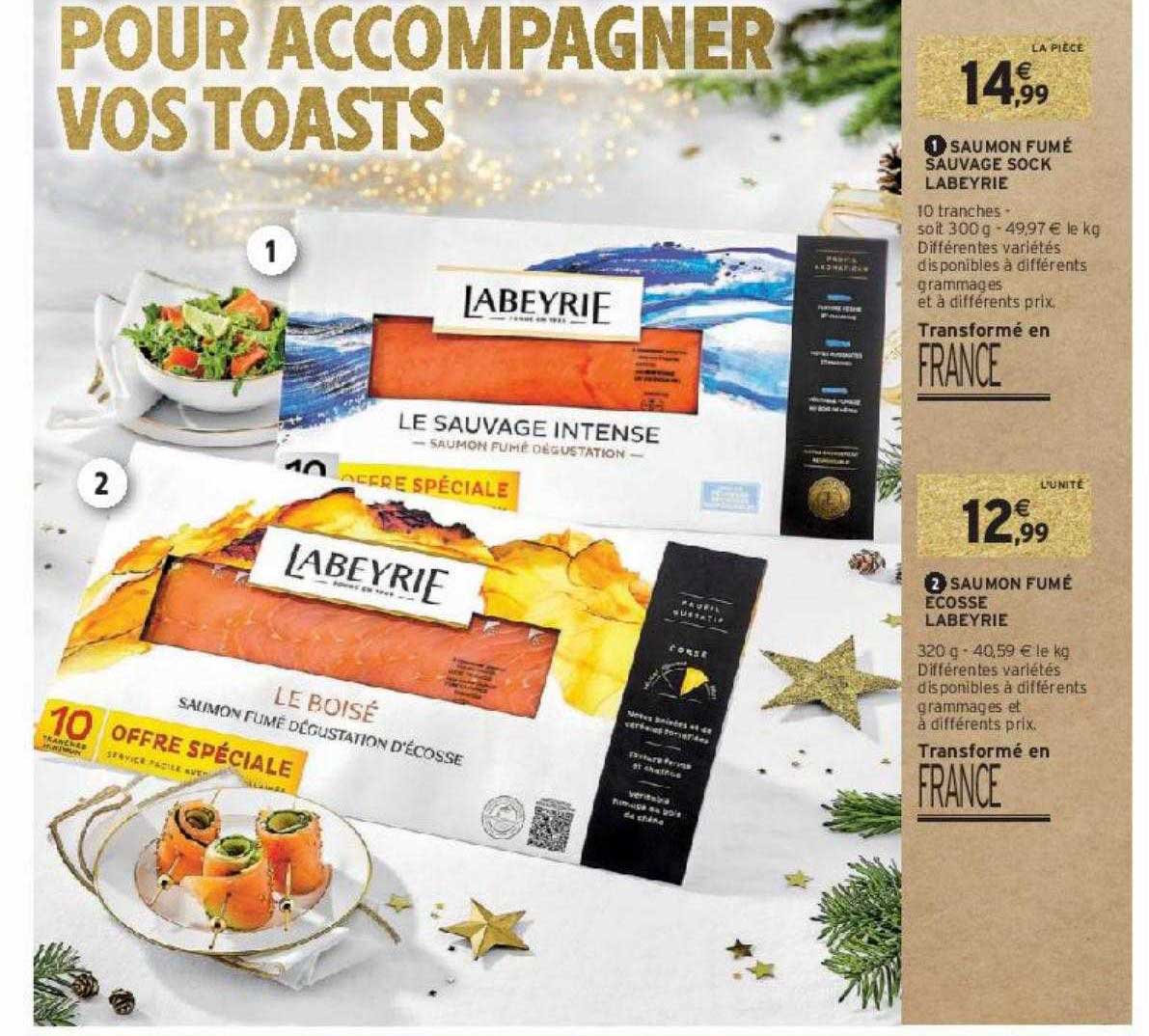 saumon fumé sauvage sock labeyrie, saumon fumé écosse labeyrie