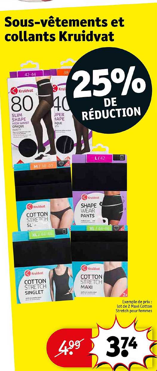 sous-vêtements et collants kruidvat