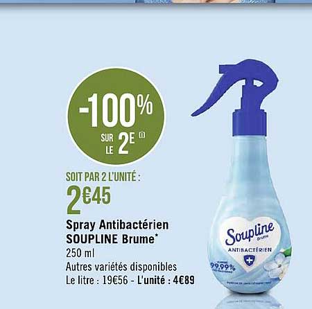 spray antibactérien soupline brume