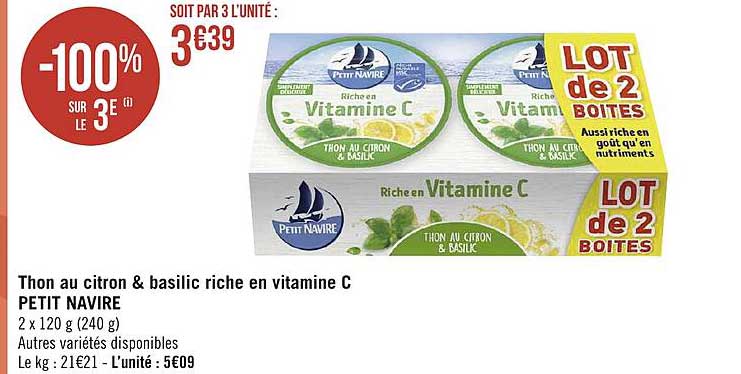 thon au citron & basilic riche en vitamine c petit navire