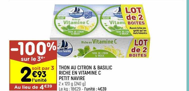 thon au citron & basilic riche en vitamine c petit navire