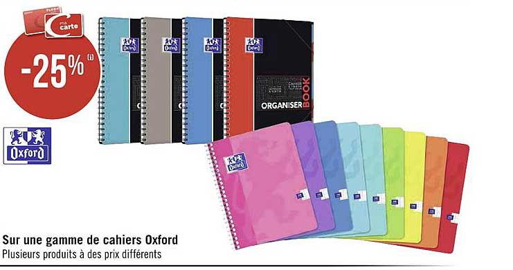 une gamme de cahiers oxford