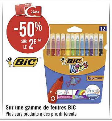 une gamme de feutres bic