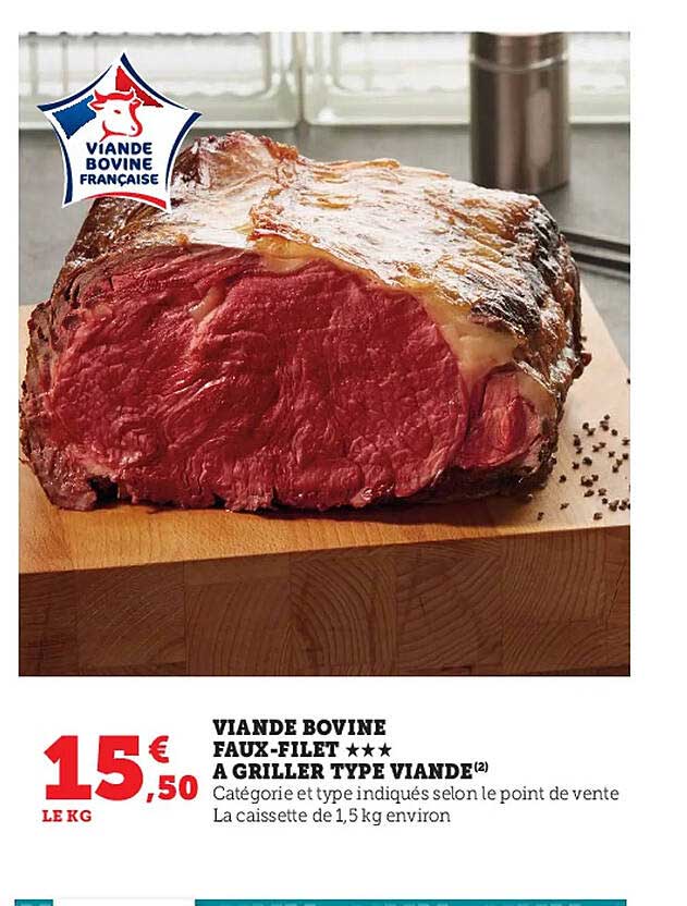 viande bovine faux-filet***à griller type viande