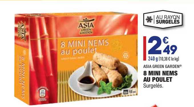 8 mini nems au poulet asia green garden