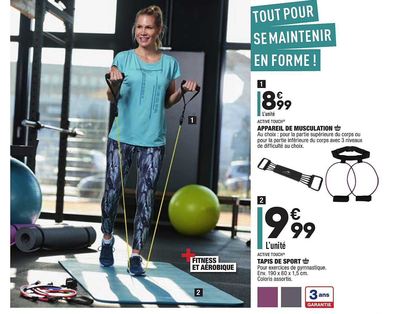 appareil de musculation active touch, tapis de sport