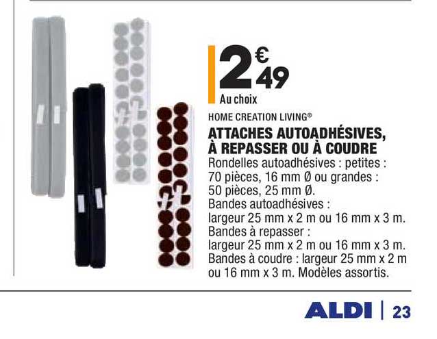 attaches autoadhésives, à repasser ou à coudre home creation living