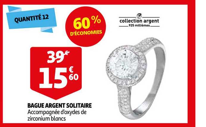 bague argent solitaire