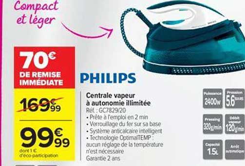 centrale vapeur à autonomie illimitée philips