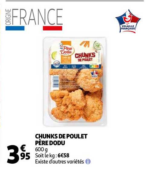 chunks de poulet père dodu