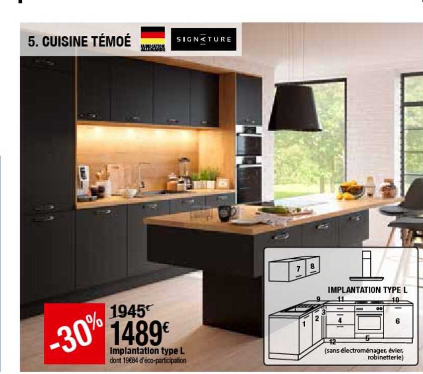 cuisine témoé : implantation type l