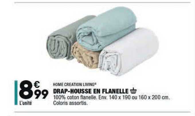 drap-housse en flanelle home creation living