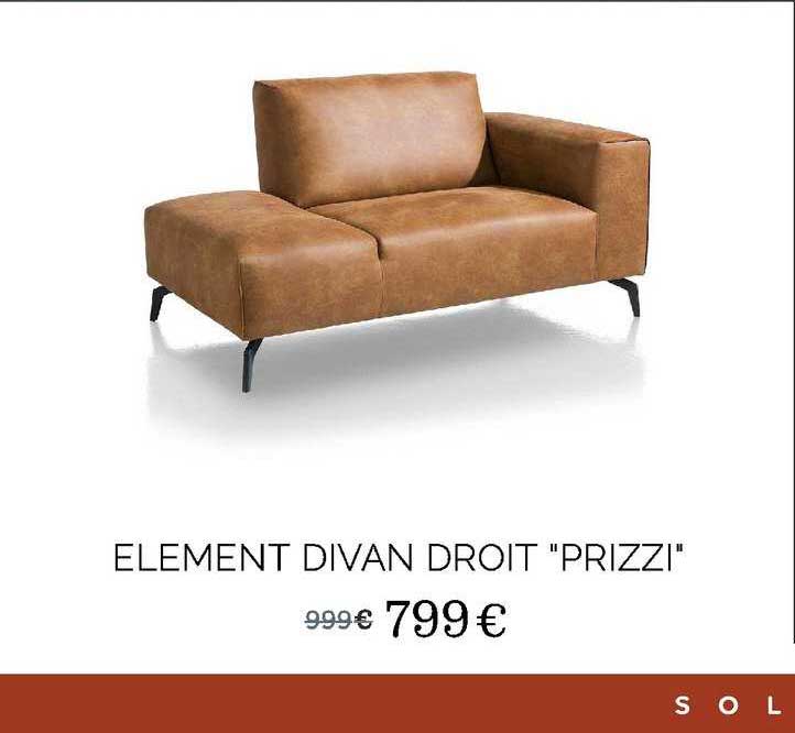 élément divan droit "prizzi"