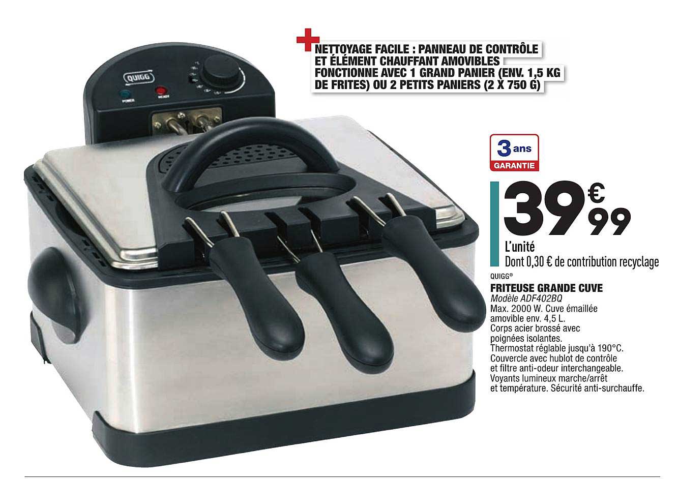 Friteuse Grande Cuve Quigg