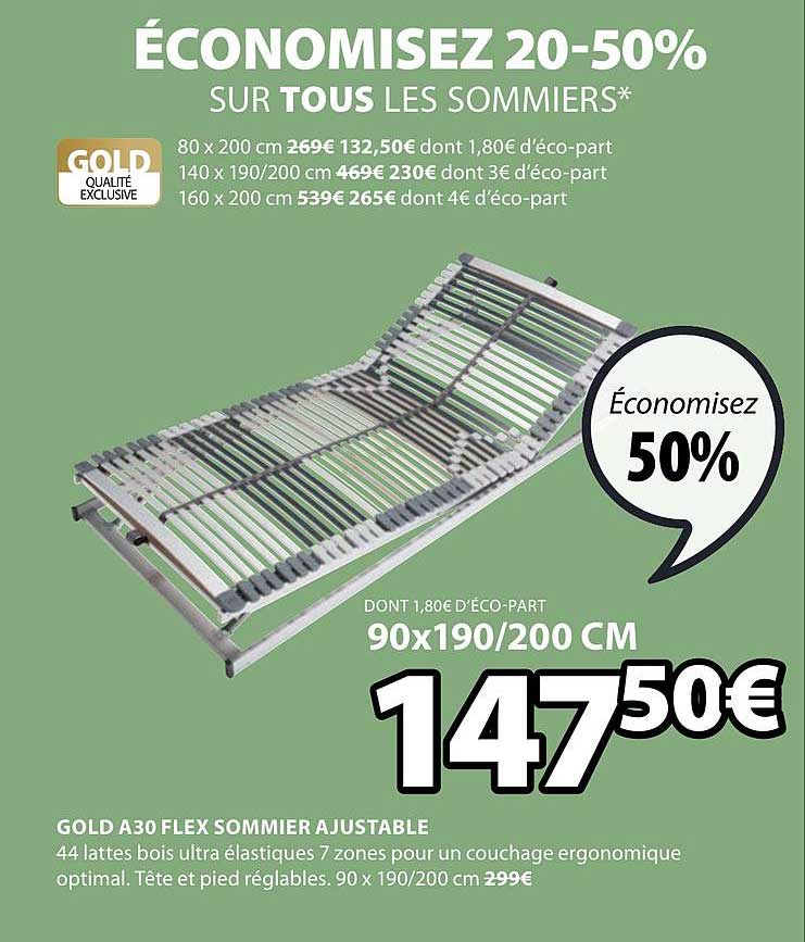 gold a30 flex sommier ajustable