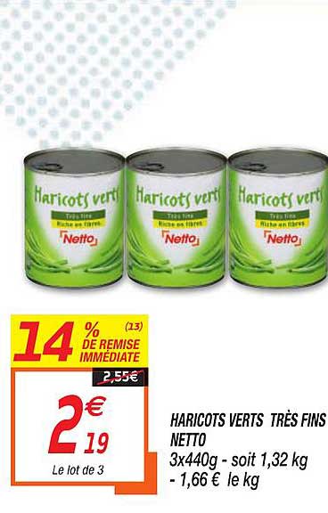 haricots verts très fins netto