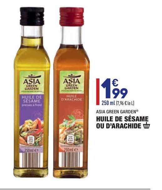 huile de sésame ou d'arachide asia green garden