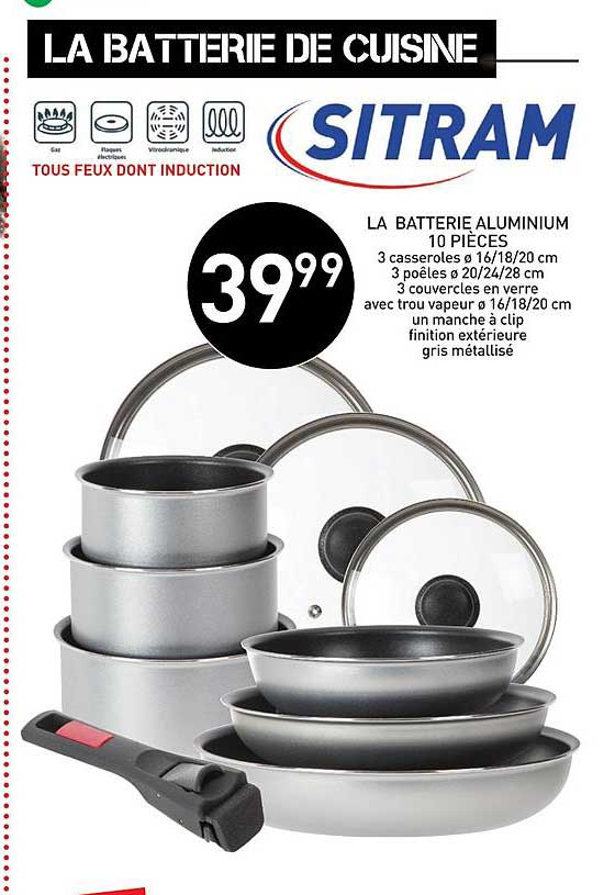 La Batterie Aluminium 10 Pièces Sitram