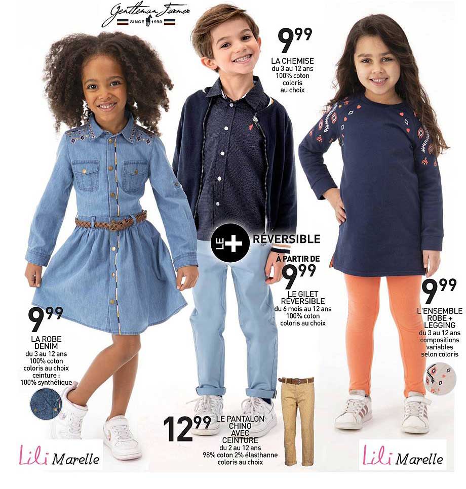 la chemise, la robe denin, le gilet reversible, l'ensemble robe legging