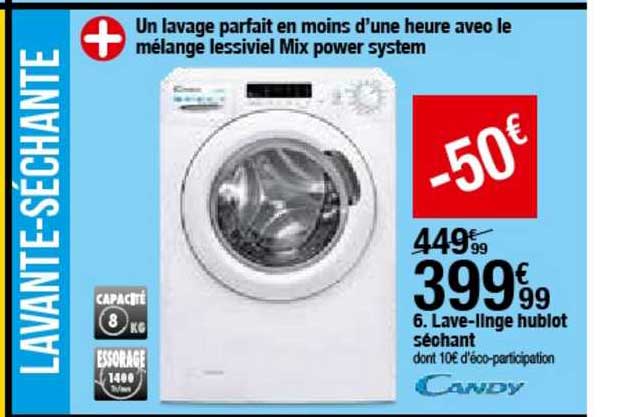 lave-linge hublot séchant candy