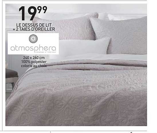 le dessus de lit + 2 taies d'oreiller atmosphera