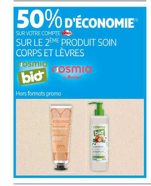 Produits Soins Corps Et Lèvres Cosmia Bio, Cosmia By Auchan