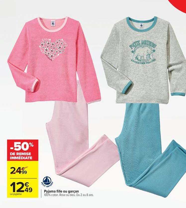 pyjama fille ou garçon petit bateau