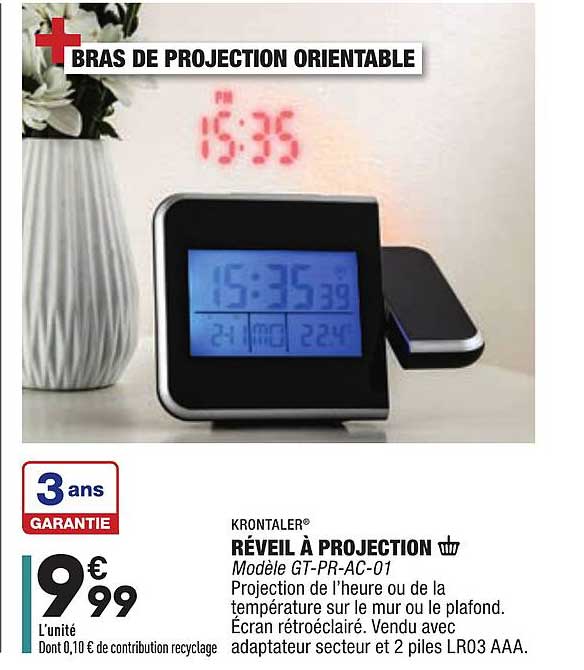 réveil à projection krontaler