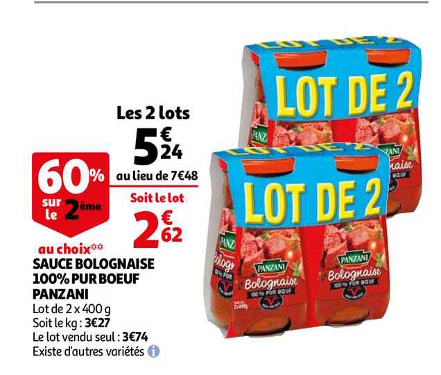 Sauce Bolognaise 100% Pur Bœuf Panzani