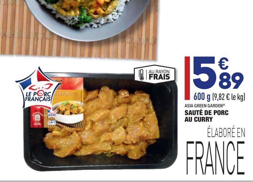 sauté de porc au curry asia green garden