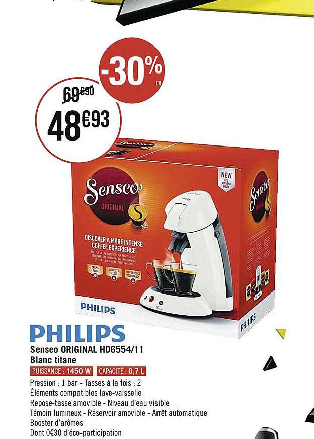 senseo orangina hd6554-11 blanc titane philips
